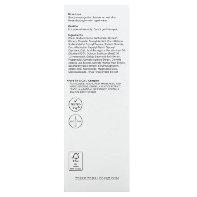 COSRX PURE FIT CICA CLEANSER -150ML (2) COSRX PURE FIT CICA CLEANSER -150ML