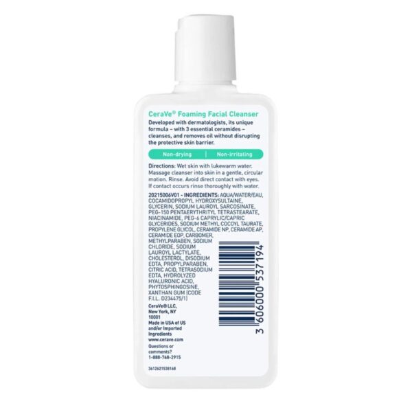CeraVe Foaming Facial Cleanser for Normal to Oily Skin -87ml