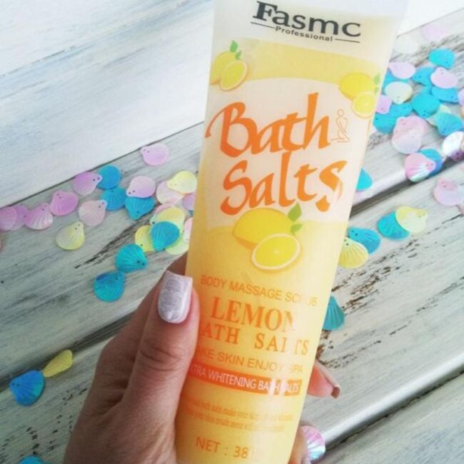 Fasmc Bath Salts With Lemon Body Massage Scrub -380g (2) Fasmc Bath Salts With Lemon Body Massage Scrub -380g