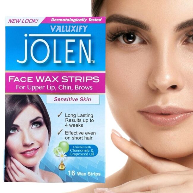 Jolen Face Wax Strips Sensitive Skin 16 Wax Strips (2) Jolen Face Wax Strips Sensitive Skin 16 Wax Strips