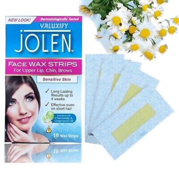 Jolen Face Wax Strips Sensitive Skin 16 Wax Strips